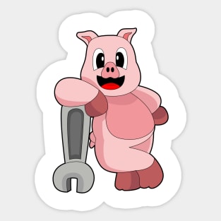 Pig Mechanic Wrench Sticker